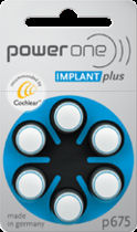 Power One Implant Plus P675 batteries for cochlear implants