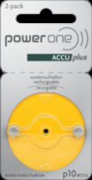 Power One Accu Plus 10 Rechargeable Hearing Aid Batteries