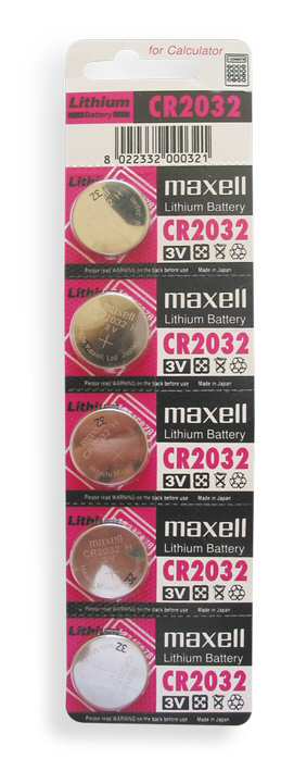 Pack of 10 individual Maxell Lithium CR2032 batteries.
