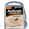 Duracell Activair DA312 (Brown Tab) 180 mAh hearing aid batteries 1.45v Easy Tab Packs