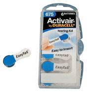 Duracell Activair DA675 (Blue Tab) 650 mAh hearing aid batteries 1.45v Easy Tab Packs