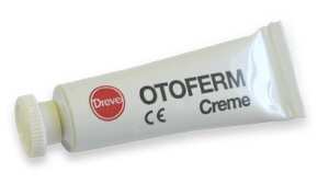 A tube of cream which eases the insertion of hearing aids, and creates a good seal around them.