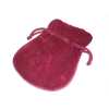 Burgundy velvet pouch ideal for carrying hearing aids